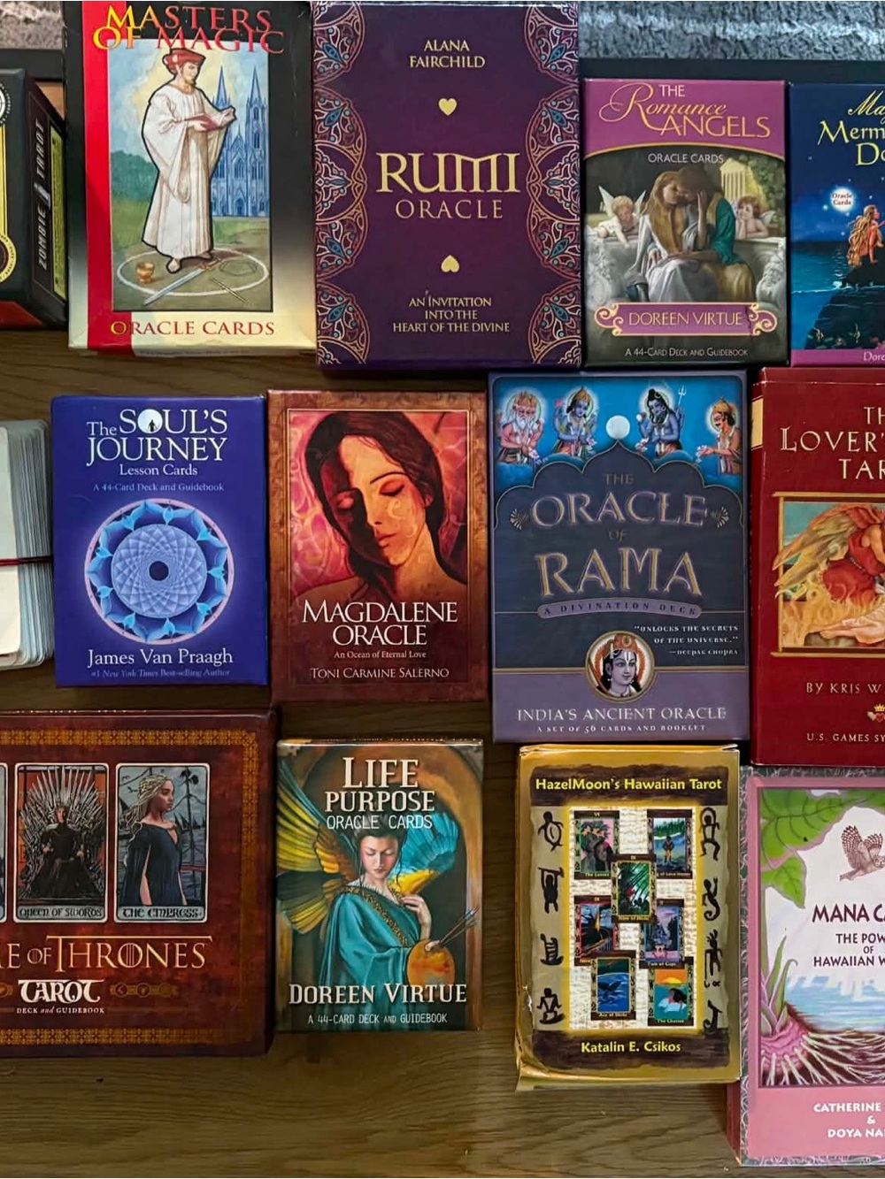 18 Tarot and Oracle decks